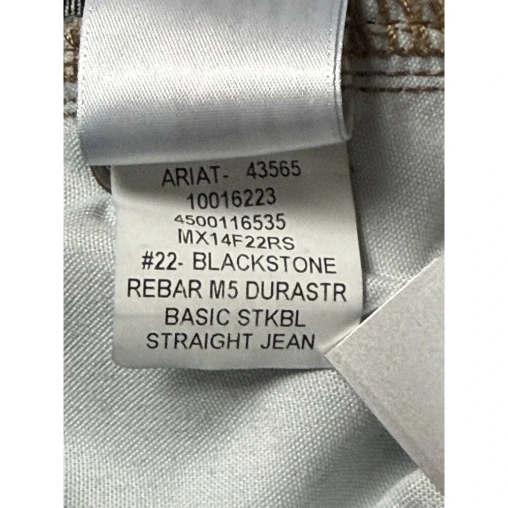 Ariat Rebar M5 Jeans Men's 40x36 Dark Blue Straight Work Durable Denim NWOT - Picture 13 of 13